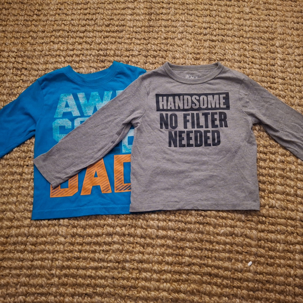 Boys' Graphic Long Sleeve Shirts - Blue and Gray